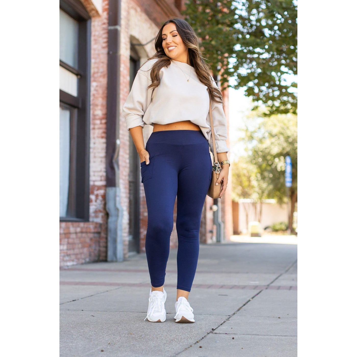 Ready to Ship | The Nyla - Navy Full-Length with Pocket Leggings