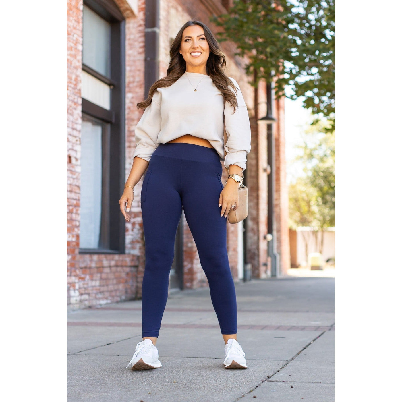 Ready to Ship | The Nyla - Navy Full-Length with Pocket Leggings