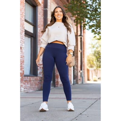 Ready to Ship | The Nyla - Navy Full-Length with Pocket Leggings