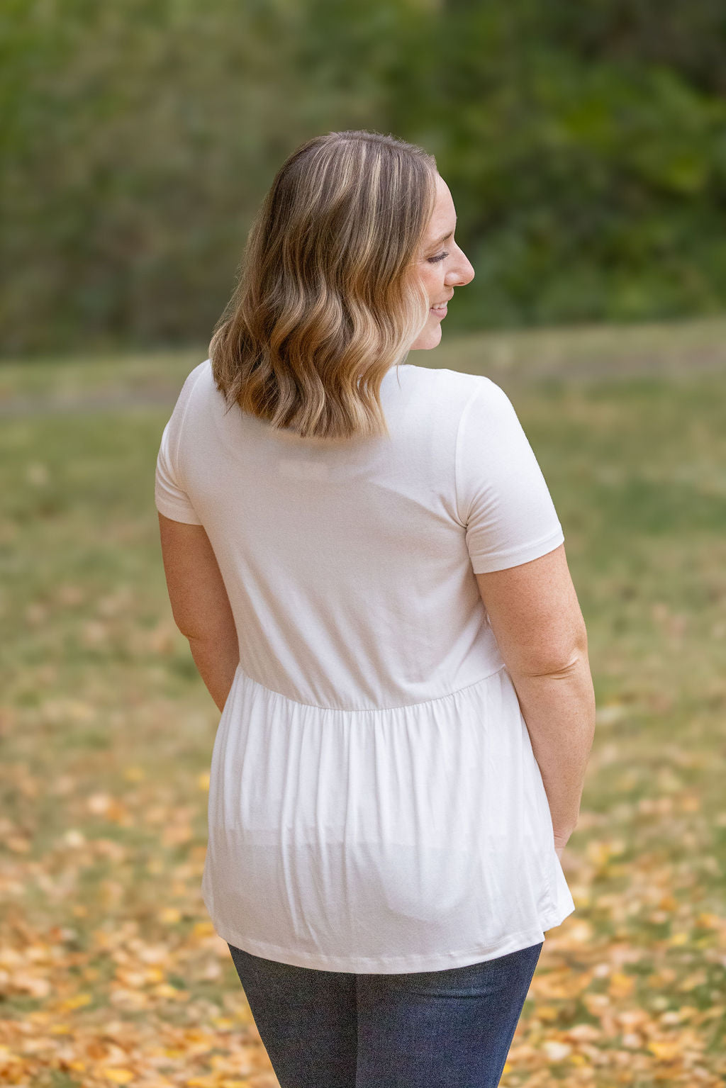 IN STOCK Sarah Ruffle Short Sleeve - Ivory | Women's Top