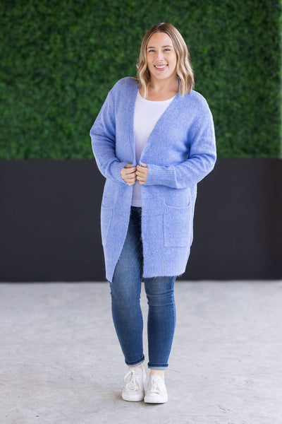 IN STOCK Madison Cozy Cardigan - Blue FINAL SALE