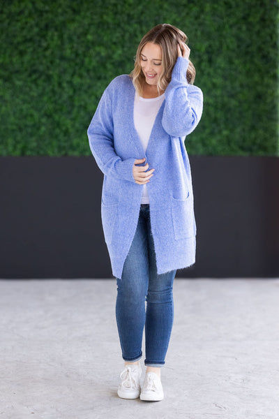 IN STOCK Madison Cozy Cardigan - Blue FINAL SALE