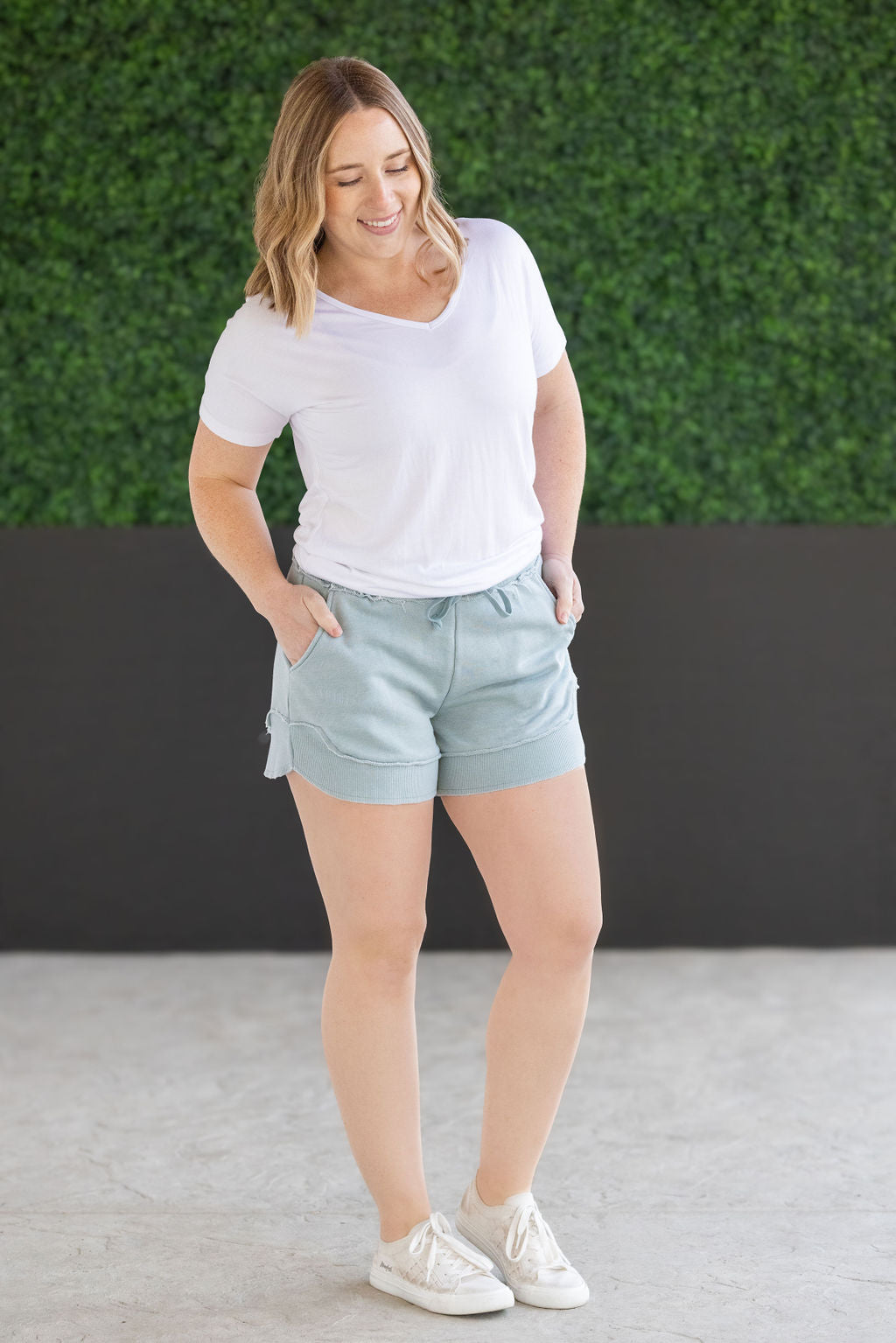IN STOCK French Terry Stevie Shorts - Seabreeze FINAL SALE