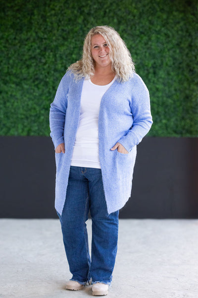 IN STOCK Madison Cozy Cardigan - Blue FINAL SALE