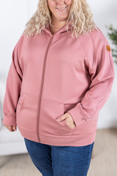 IN STOCK Scuba FullZip Hoodie - Rose