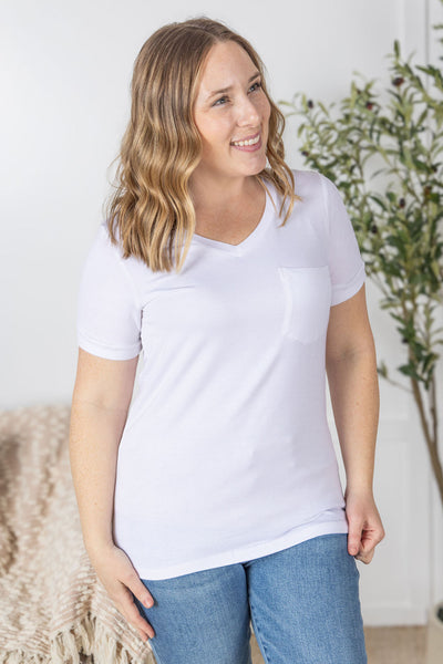 IN STOCK Sophie Pocket Tee - White | Women's Short Sleeve