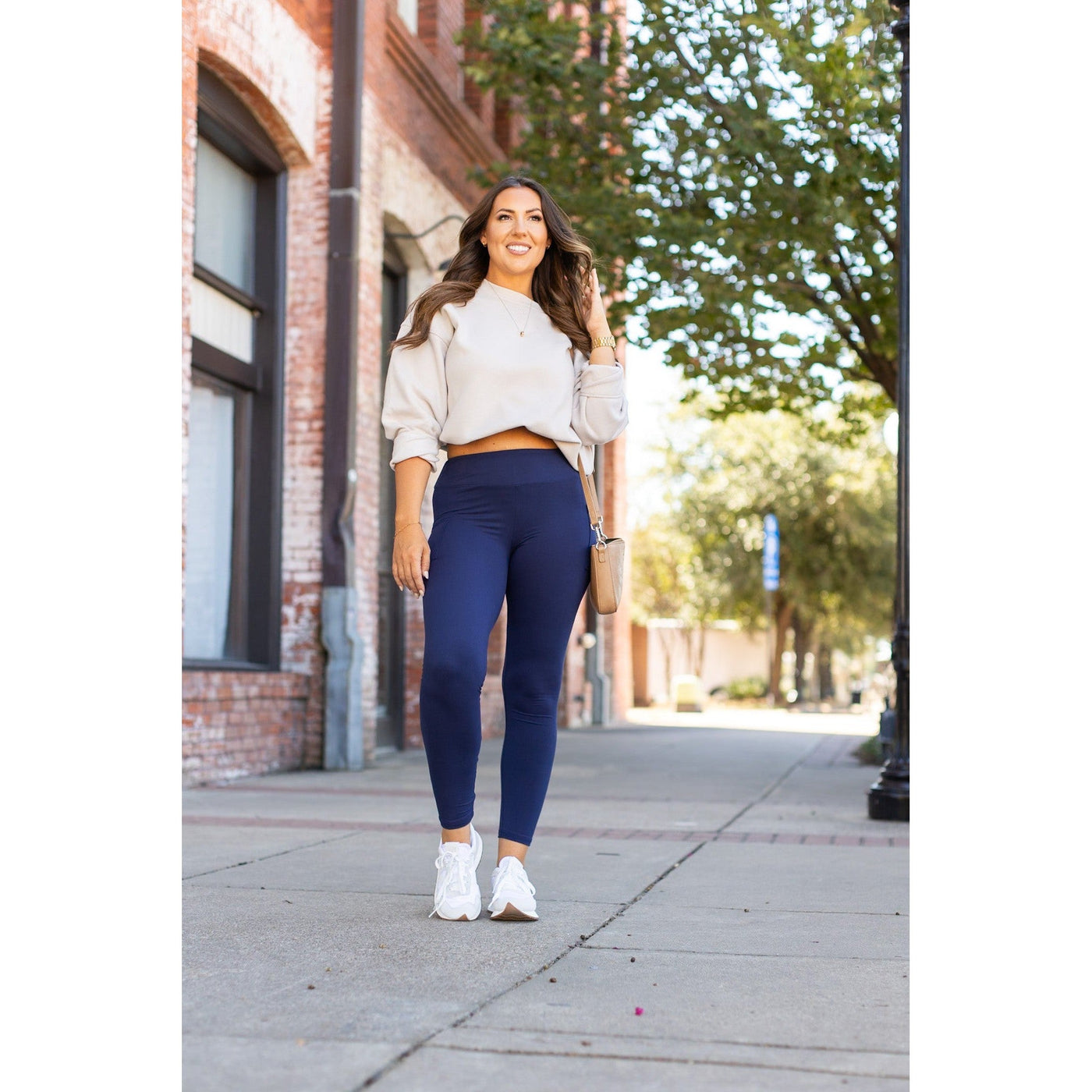Ready to Ship | The Nyla - Navy Full-Length with Pocket Leggings
