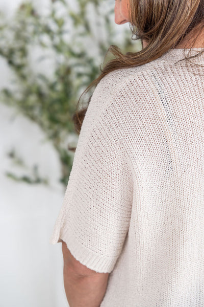 IN STOCK Hallie Open Knit Top - Ivory