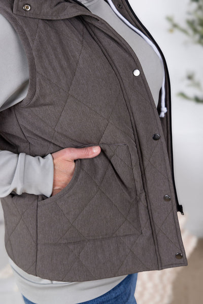IN STOCK Remy Zip Up Vest - Charcoal