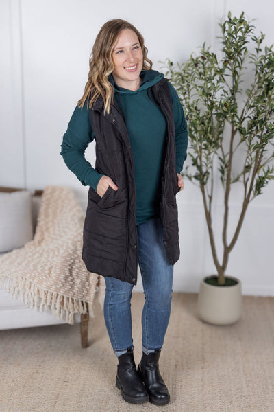 IN STOCK Harlow Long Vest - Black