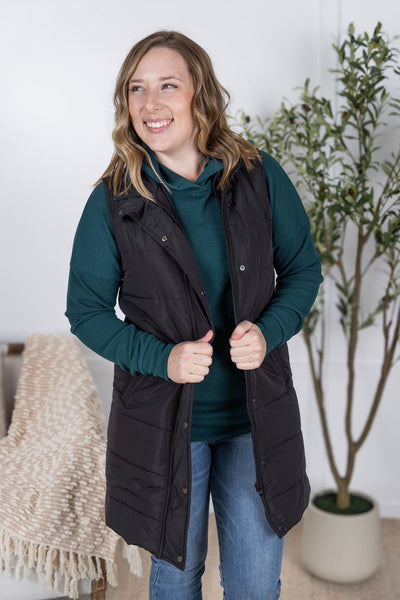 IN STOCK Harlow Long Vest - Black