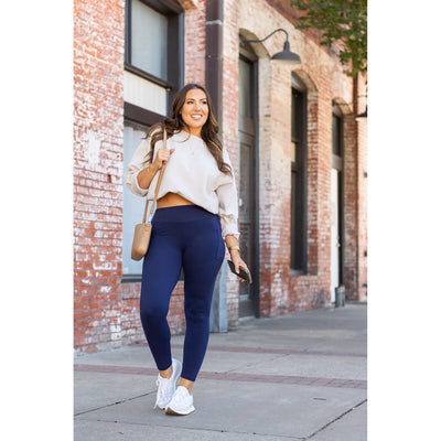 Ready to Ship | The Nyla - Navy Full-Length with Pocket Leggings