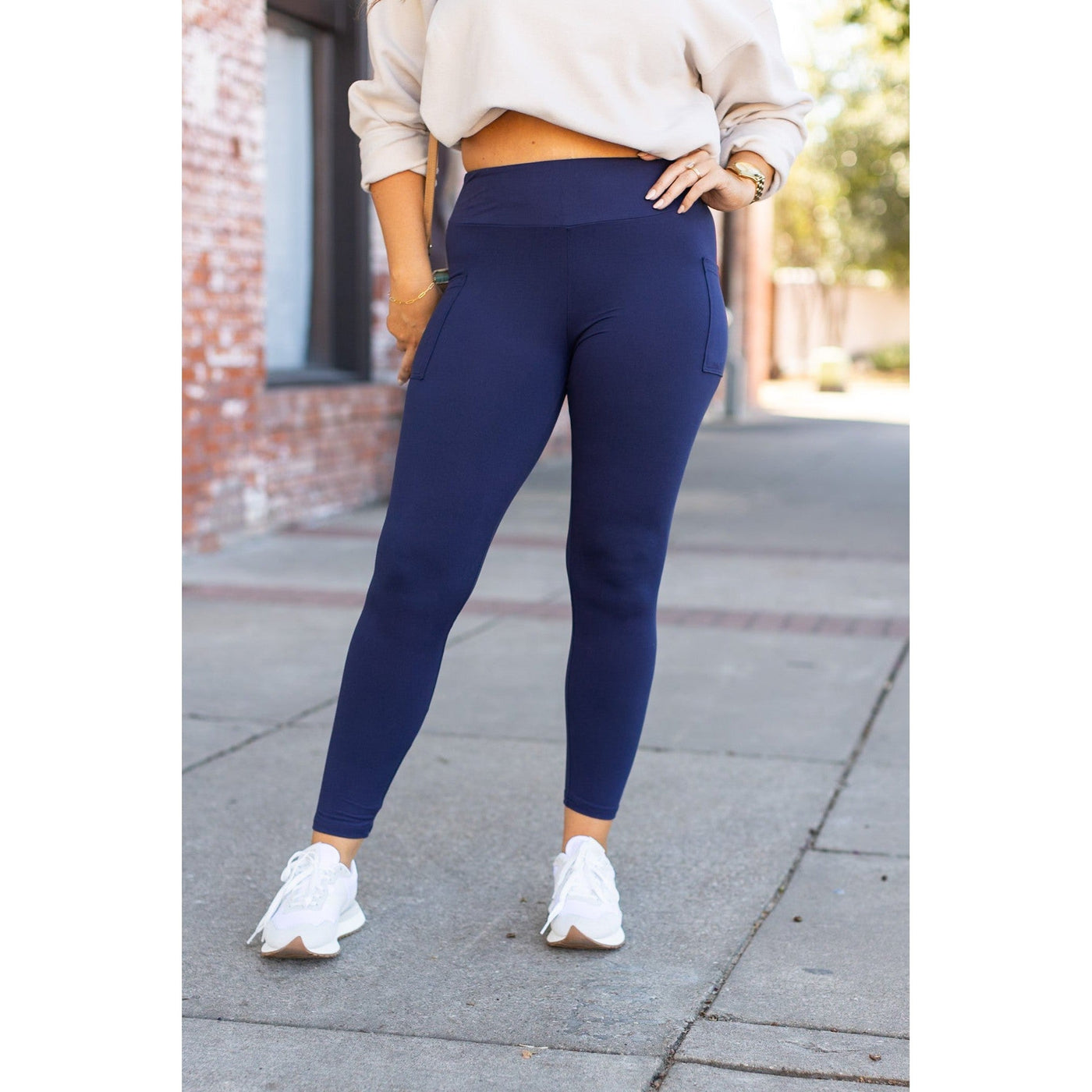 Ready to Ship | The Nyla - Navy Full-Length with Pocket Leggings