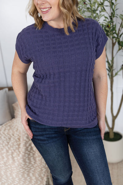 IN STOCK Kelly Knitted Top - Slate Purple