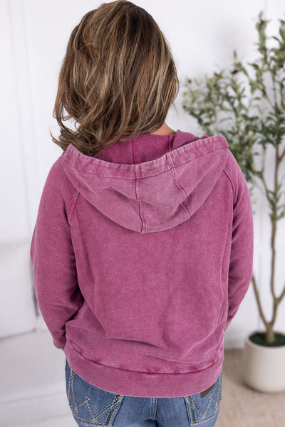 IN STOCK Ryker Vintage Wash Hoodie- Berry