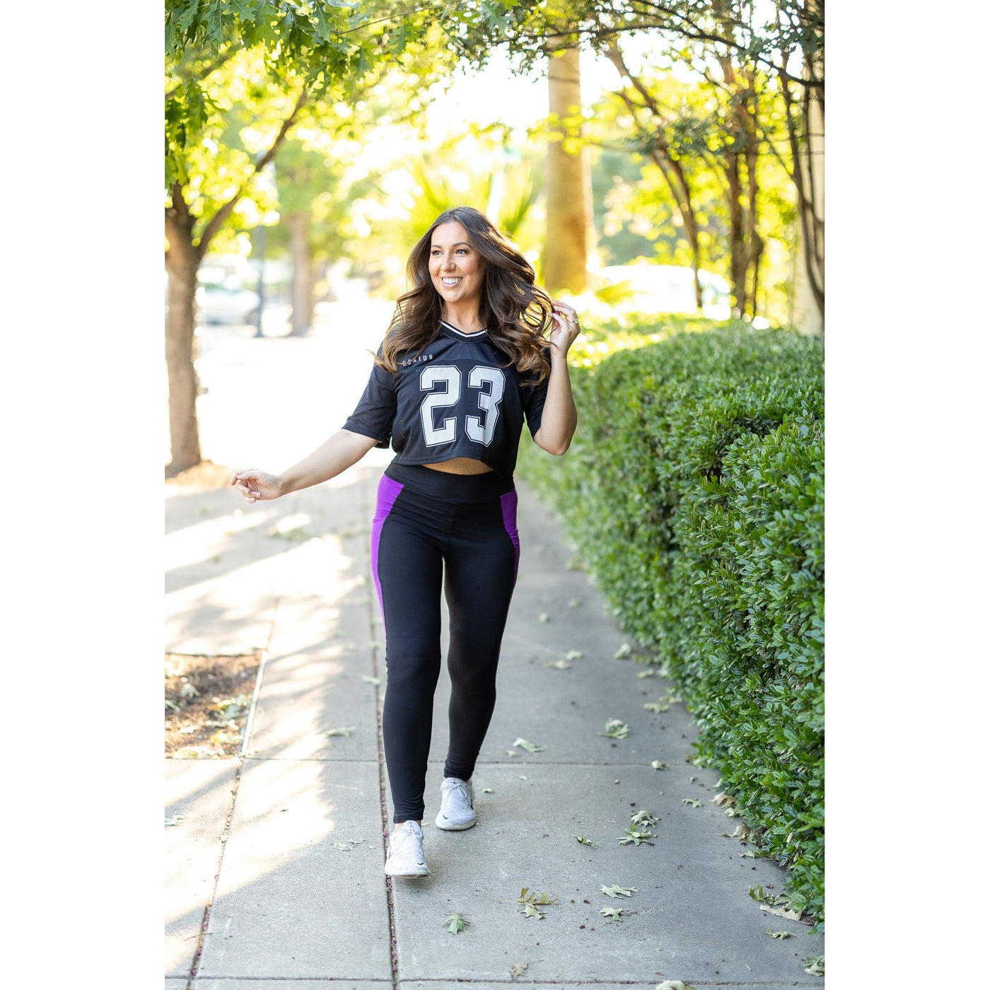 Ready to Ship | The Presley - Purple Panel Full Length Leggings