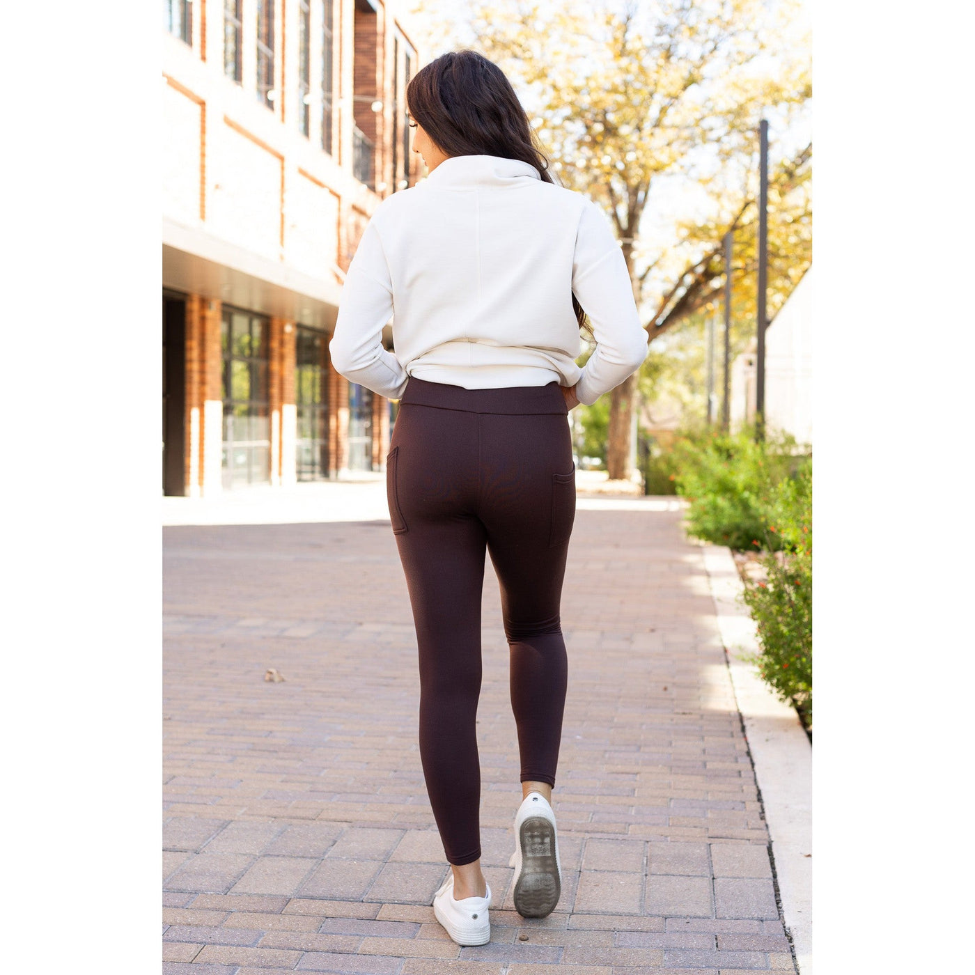 PreOrder | The Belle - Brown FLEECE Full Length Leggings with Pockets*