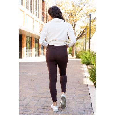 PreOrder | The Belle - Brown FLEECE Full Length Leggings with Pockets*