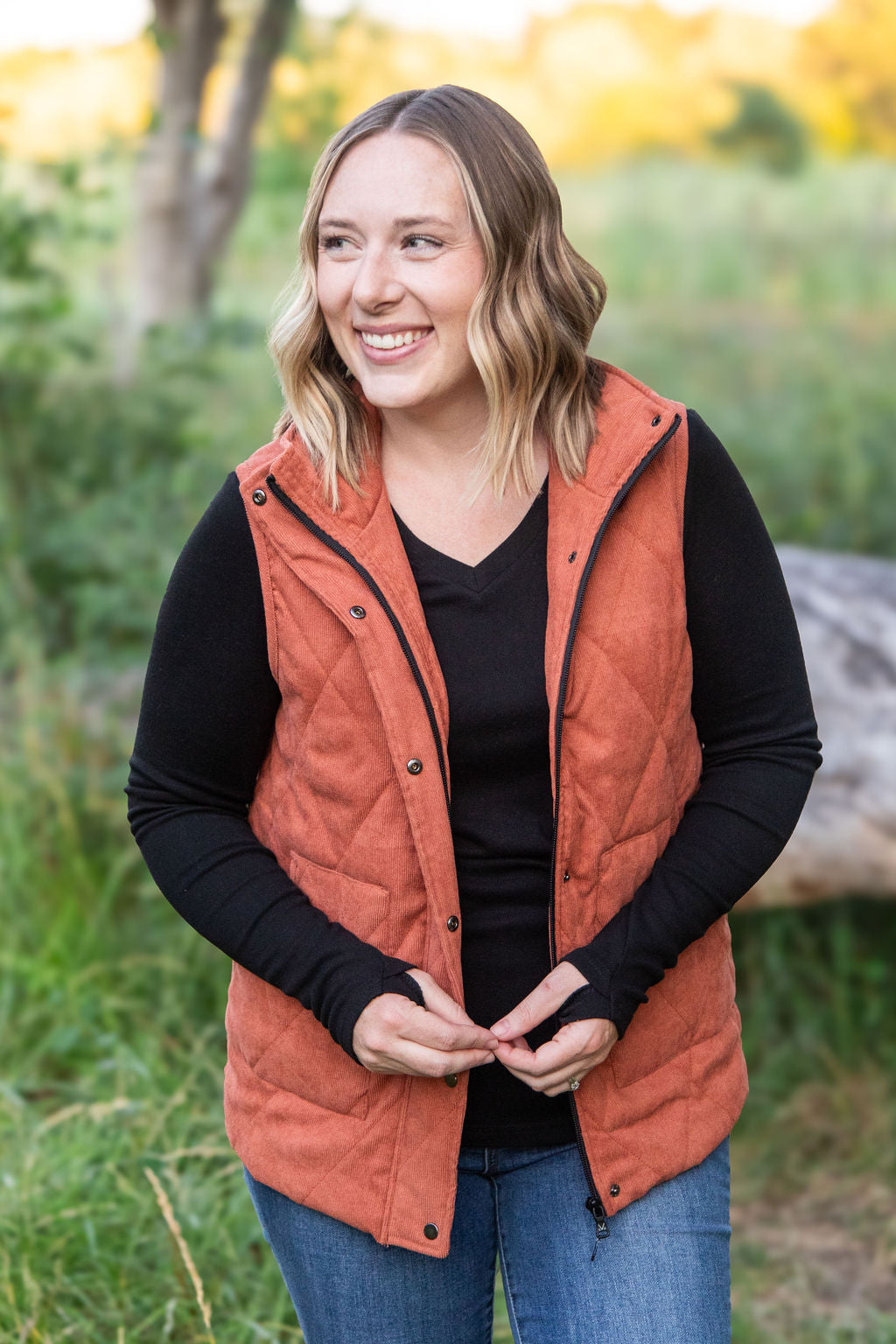 IN STOCK Corduroy Vest - Pumpkin FINAL SALE