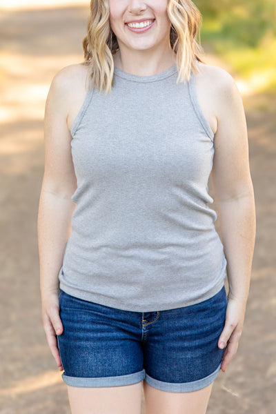 IN STOCK Tara Ribbed Tank - Grey