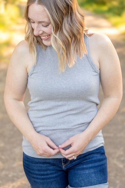 IN STOCK Tara Ribbed Tank - Grey