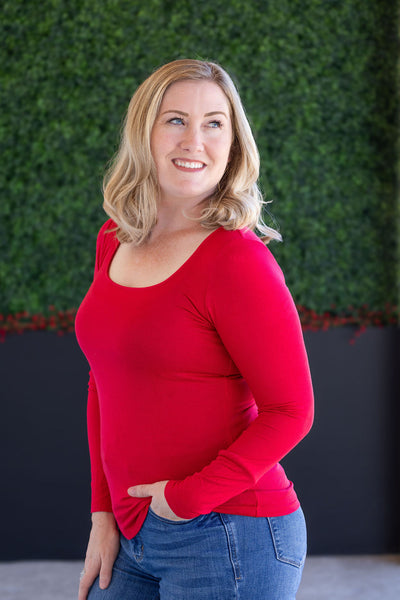 IN STOCK Alyssa Long Sleeve Top - Red