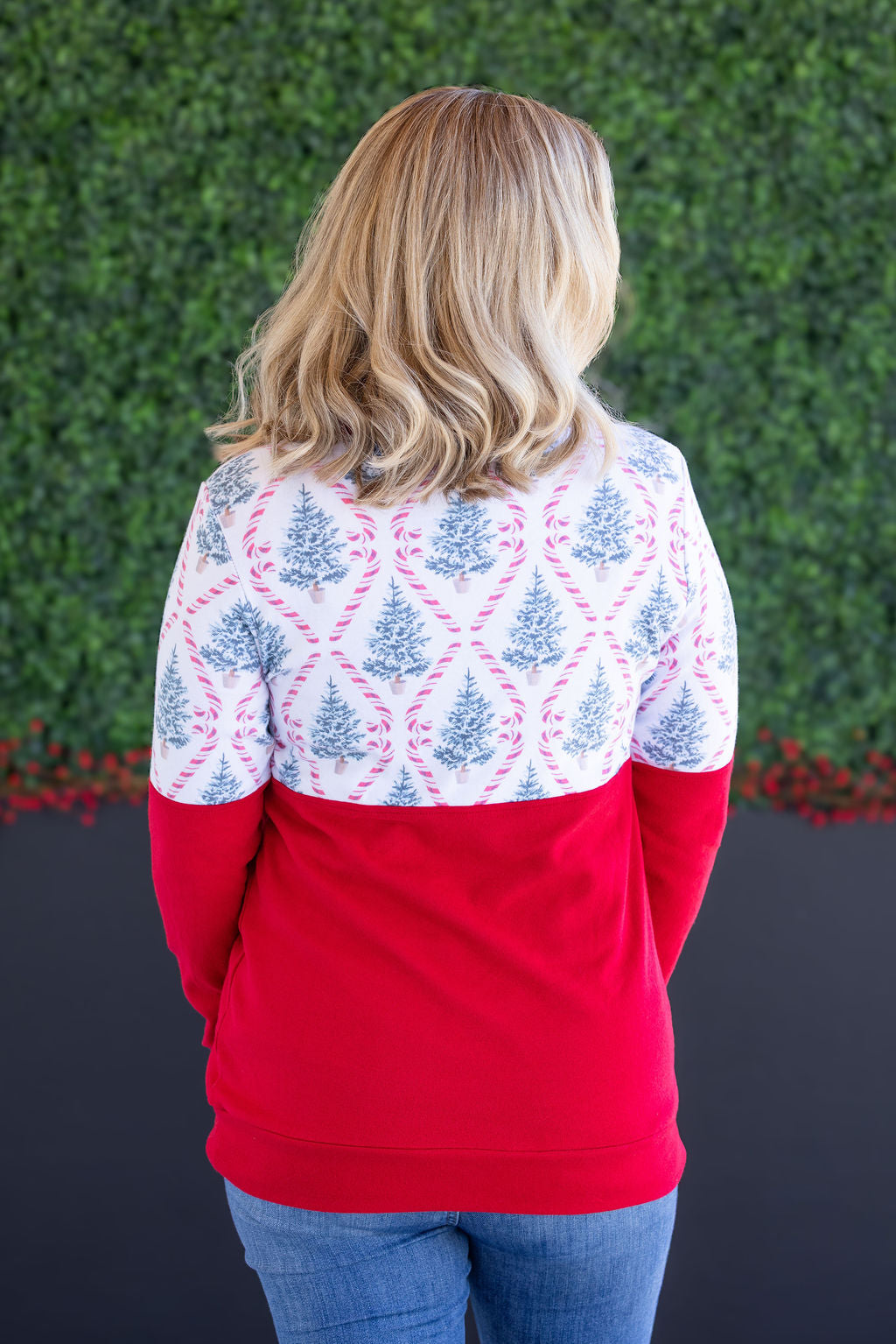 IN STOCK Natalie Pullover - Candy Cane Lane and Red