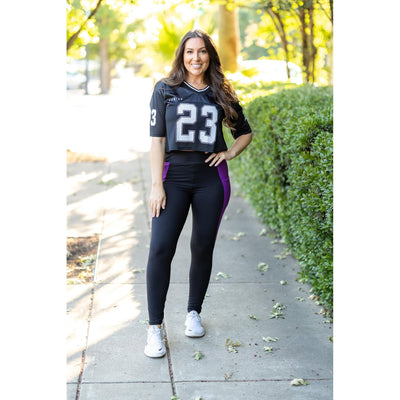 Ready to Ship | The Presley - Purple Panel Full Length Leggings