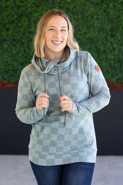 IN STOCK Ashley Hoodie - Olive Checkers