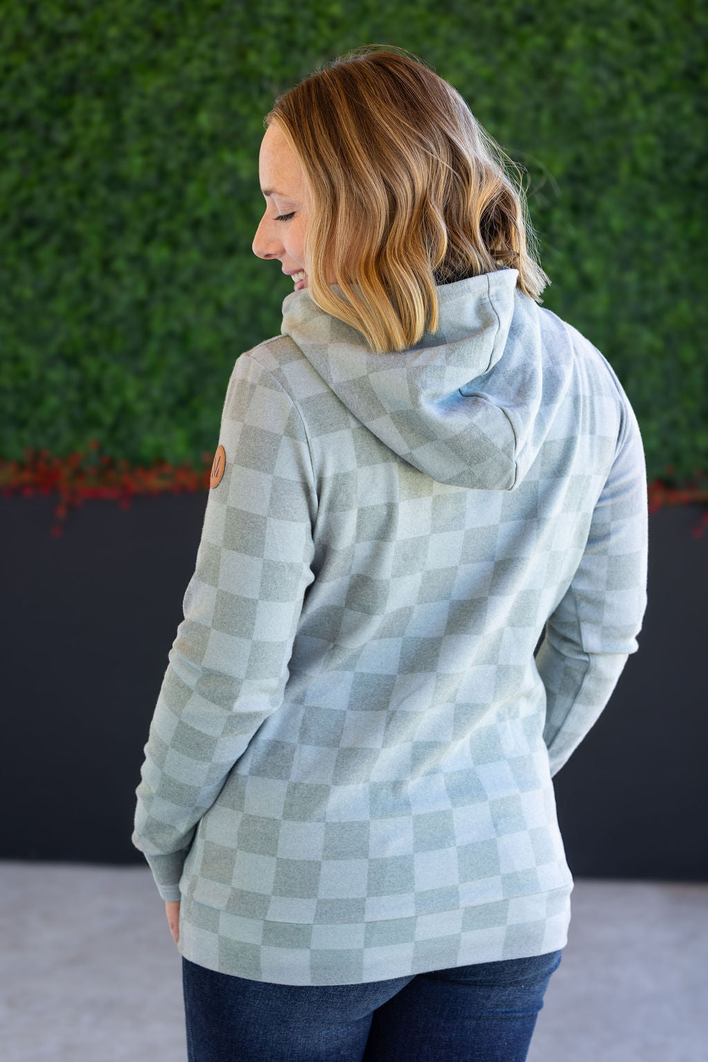 IN STOCK Ashley Hoodie - Olive Checkers