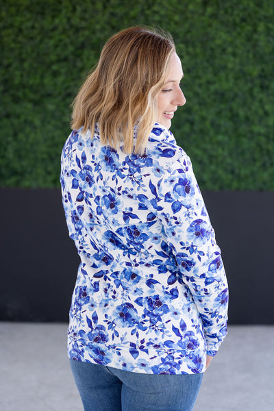 IN STOCK Soft Funnel Neck - Sapphire Floral