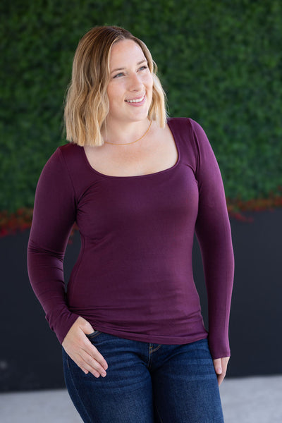 IN STOCK Alyssa Long Sleeve Top - Plum