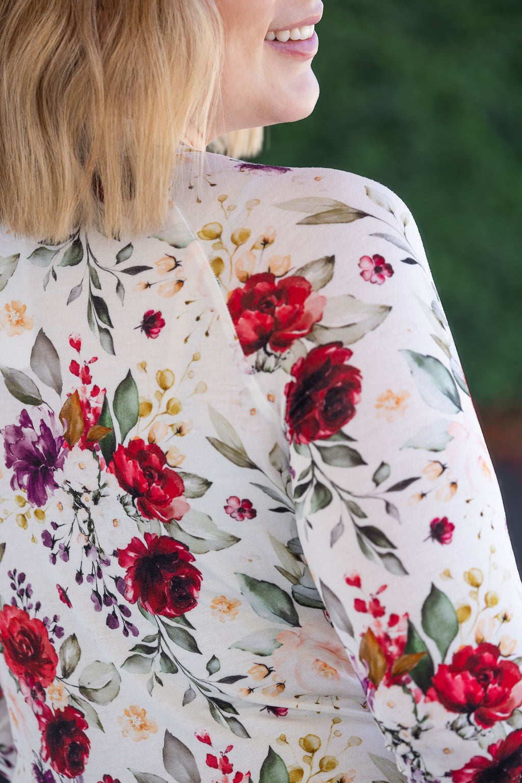 IN STOCK Blair Long Sleeve Top - Burgundy Bloom