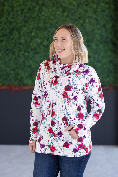 IN STOCK Soft Funnel Neck - Burgundy Bloom