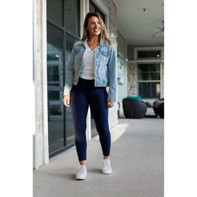 Ready to Ship | The Nyla - Navy Full-Length with Pocket Leggings