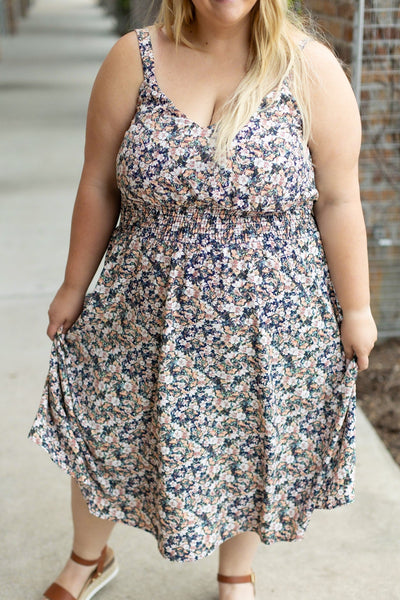 IN STOCK Cassidy Midi Dress - Micro Vintage Floral FINAL SALE