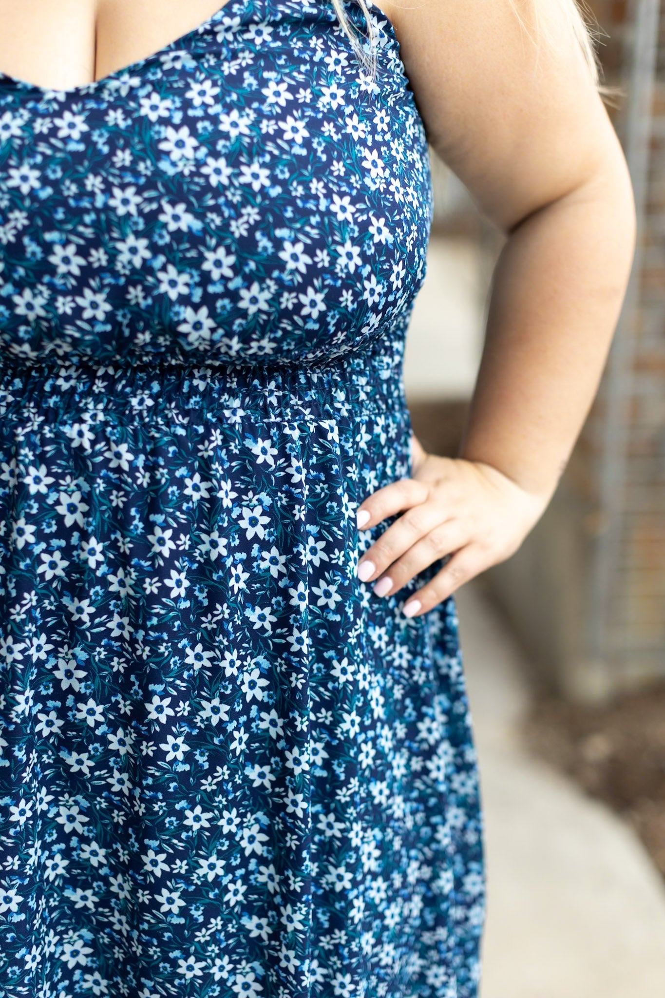 IN STOCK Cassidy Midi Dress - Blue Floral Mix FINAL SALE