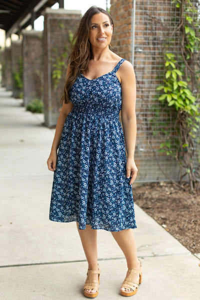 IN STOCK Cassidy Midi Dress - Blue Floral Mix FINAL SALE