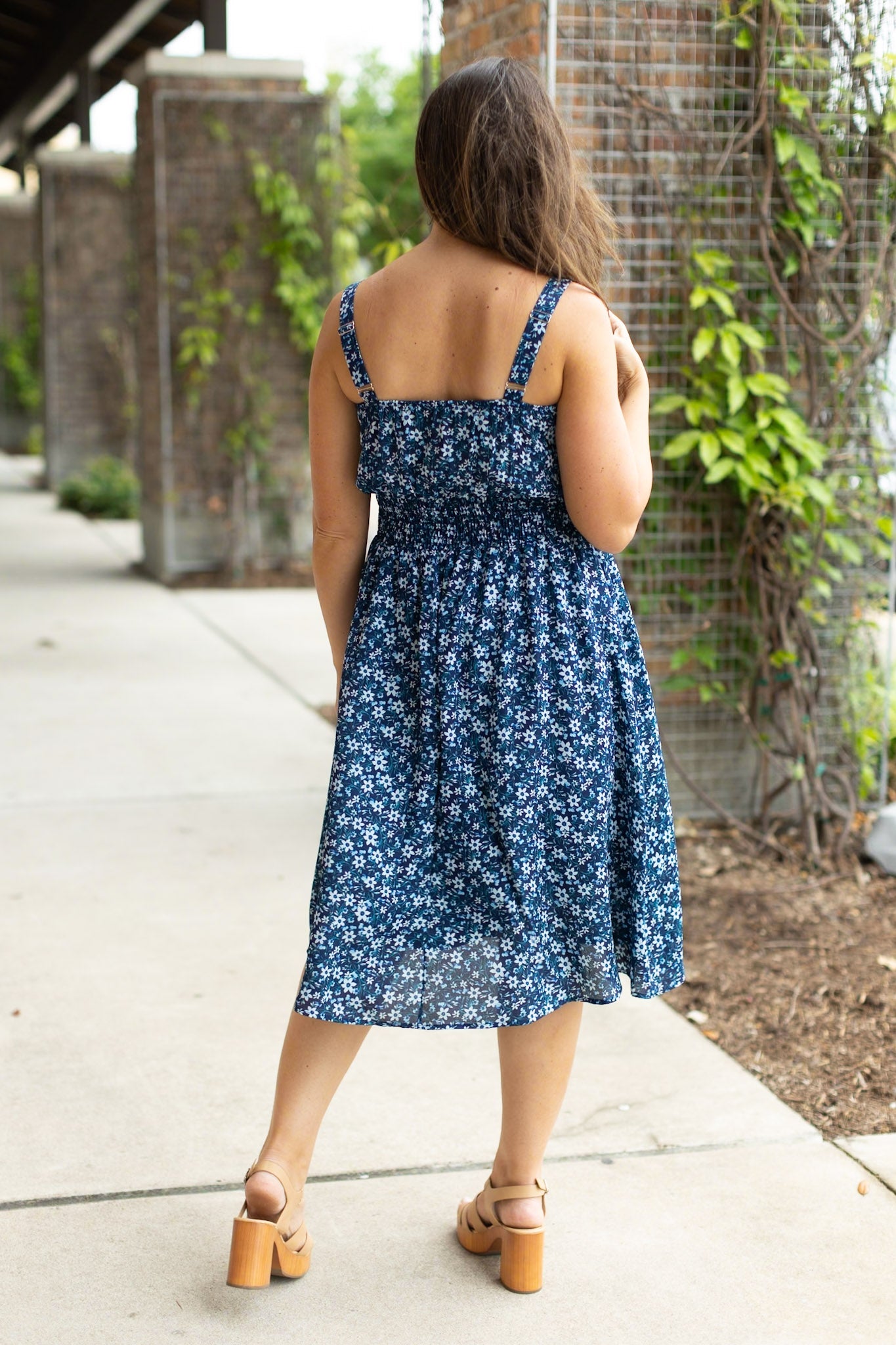 IN STOCK Cassidy Midi Dress - Blue Floral Mix FINAL SALE