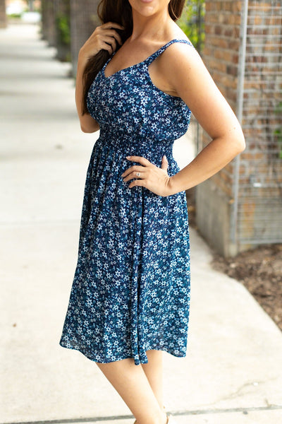 IN STOCK Cassidy Midi Dress - Blue Floral Mix FINAL SALE