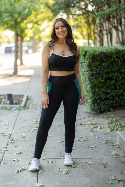 PreOrder | The Gracie- Green Panel Full Length Leggings Round 2