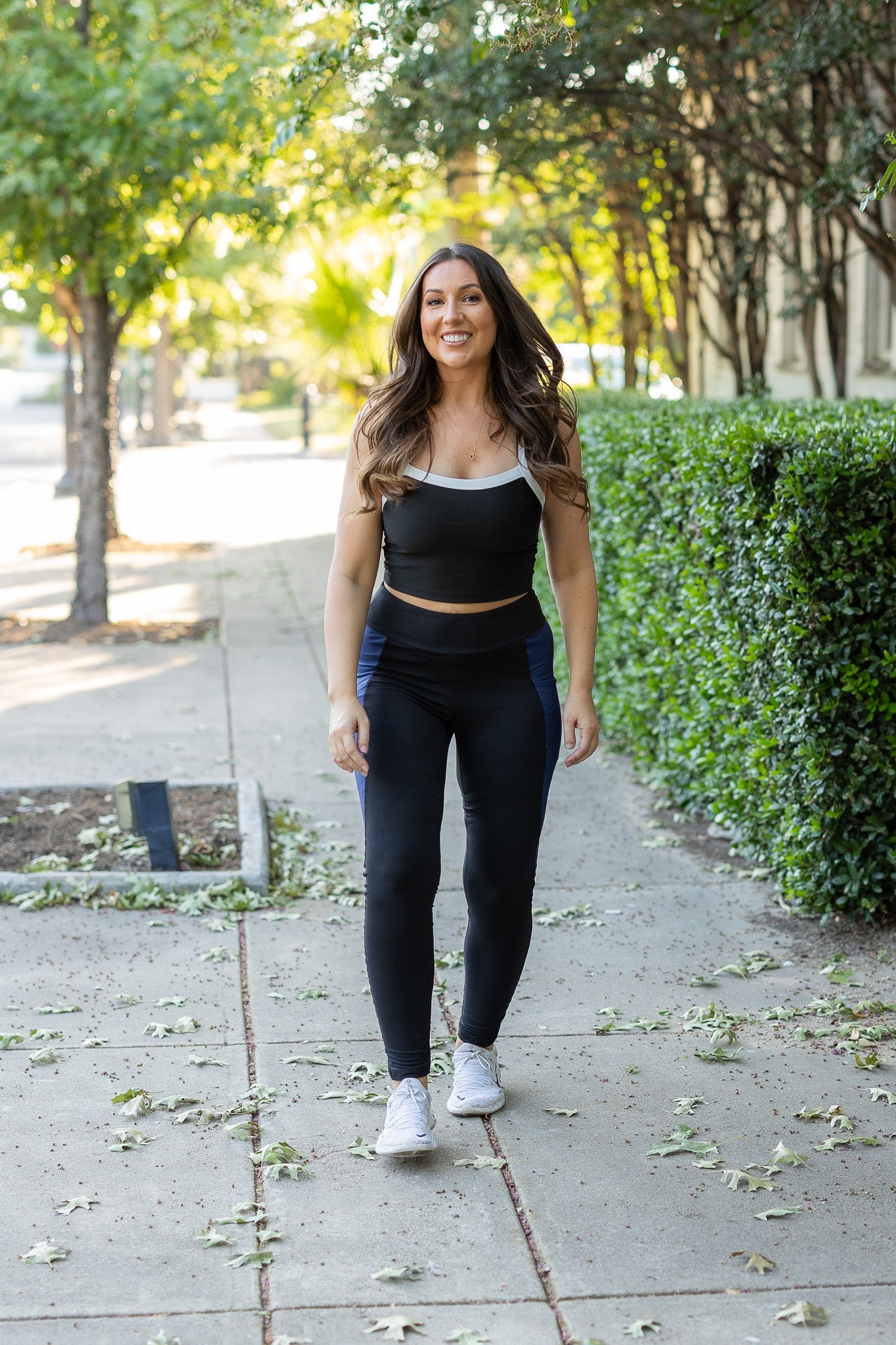 Ready to Ship | The Billie- Blue Panel Full Length Leggings