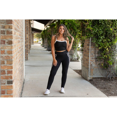 Ready to Ship | The Carolina - Cow Print Panel Leggings