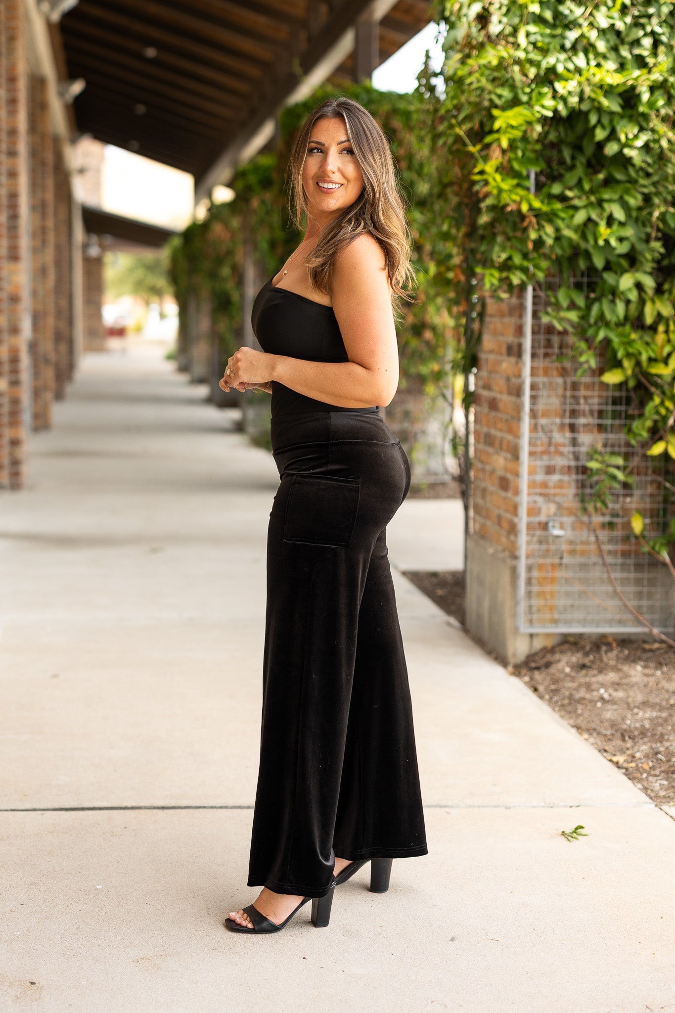 PreOrder | The Regina - Black Velvet Wide Leg Pants