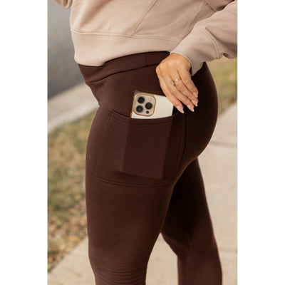 PreOrder | The Belle - Brown FLEECE Full Length Leggings with Pockets*
