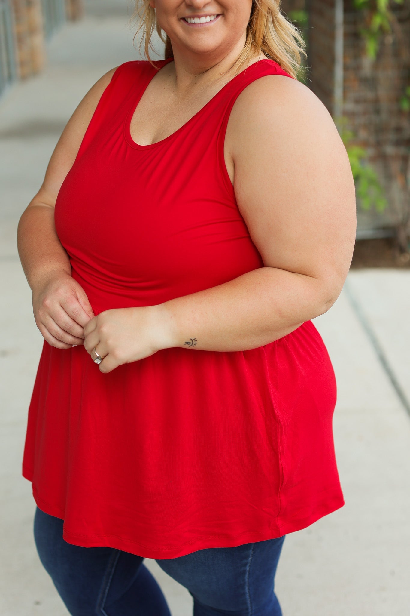 IN STOCK Renee Ruffle Tank - Red | Women's Sleeveless Top