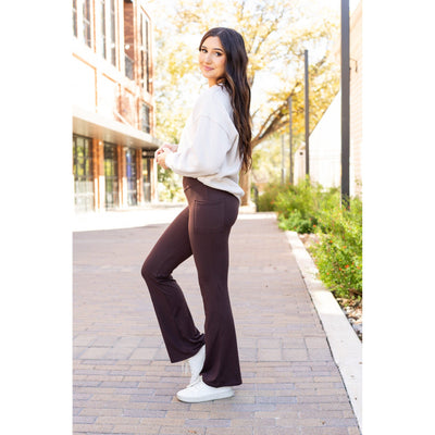 PreOrder | The Rhea - BROWN 30 Inch Bootcut Leggings with Pockets