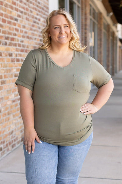 IN STOCK Sophie Pocket Tee - Olive | Women's Short Sleeve