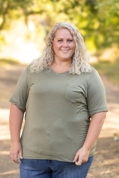 IN STOCK Sophie Pocket Tee - Olive | Women's Short Sleeve