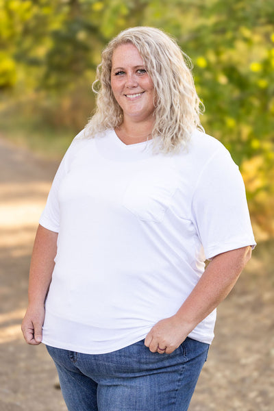 IN STOCK Sophie Pocket Tee - White | Women's Short Sleeve